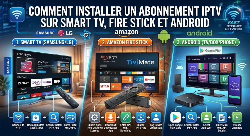 Comment installer un abonnement IPTV sur Smart TV, Fire Stick et Android