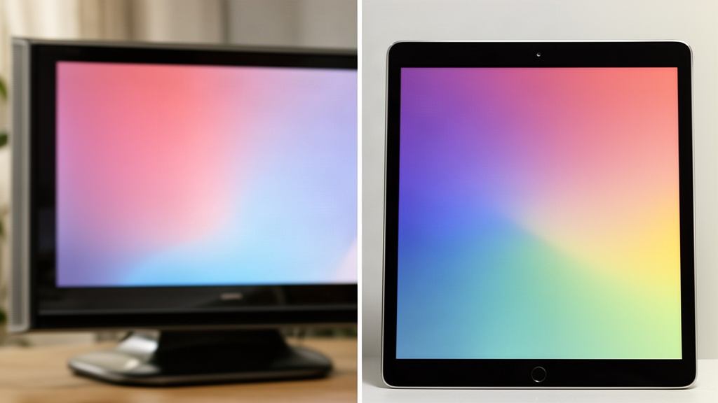 Téléviseur et tablette côte à côte, deux façons de regarder la télé